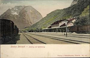 Ansichtskarte / Postkarte Stainach Steiermark, Bahnhof, Irdning mit Grimming