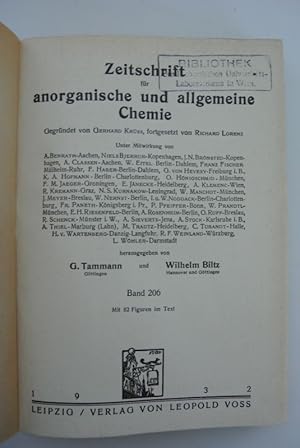 Zeitschrift für anorganische und allgemeine Chemie. 206. Bd. (1932) Beispielaufsatz (angeboten wi...