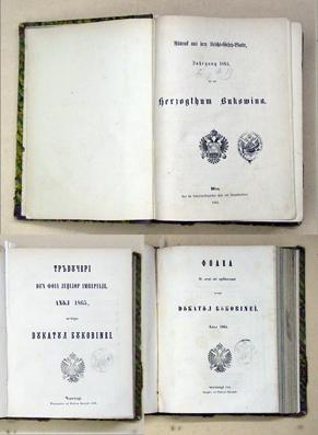 [Band mit Gesetzen und Erlassen des Herzogtums Bukowina, 1865].