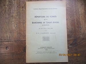 Seller image for Rpertoire du fonds de la Baronnie de Saint-Angel. for sale by LE MUSEE DU LIVRE