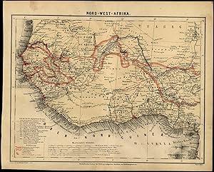 North West Africa great interior details c.1867 detailed German map