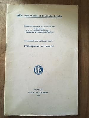 Imagen del vendedor de Francophonie et Francit a la venta por Librairie des Possibles