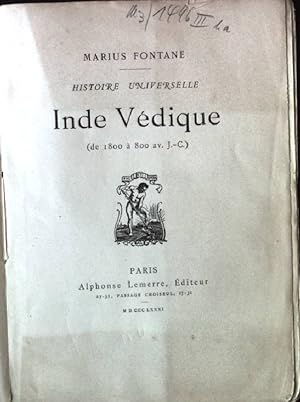 Bild des Verkufers fr Inde Vedique Histoire Universelle zum Verkauf von books4less (Versandantiquariat Petra Gros GmbH & Co. KG)