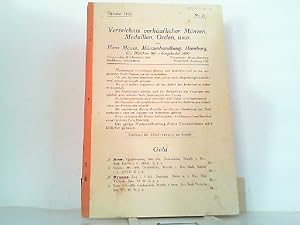 Verzeichnis verkäuflicher Münzen, Medaillen, Orden usw. Oktober 1930 No. 21.