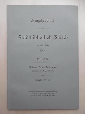 Bild des Verkufers fr Johann Jakob Heidegger, ein Mitarbeiter G.F.Hndels. zum Verkauf von Antiquariat Steinwedel