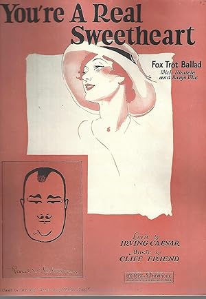 Image du vendeur pour You're a Real Sweetheart (Fox Trot Ballad with Ukulele and Banjo Uke) mis en vente par Vada's Book Store