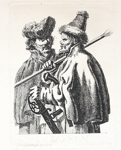 Etching/ets: Two Cossacks [Cosakken]/Twee kozakken.