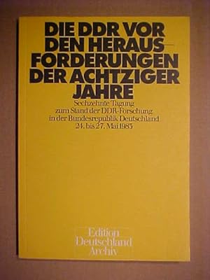 Imagen del vendedor de Die DDR vor den Herausforderungen der Achtziger Jahre. a la venta por Versandantiquariat Ingo Lutter