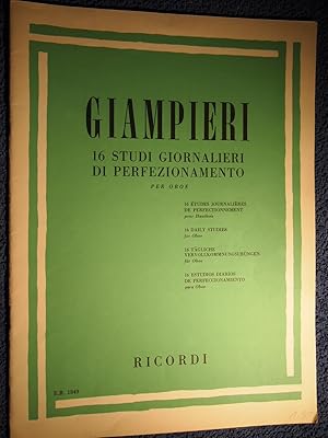 Image du vendeur pour 16 STUDI GIORNALIERI DI PERFEZIONAMENTO Per Oboe ( ER 1849 ). mis en vente par Versandantiquariat Ingo Lutter