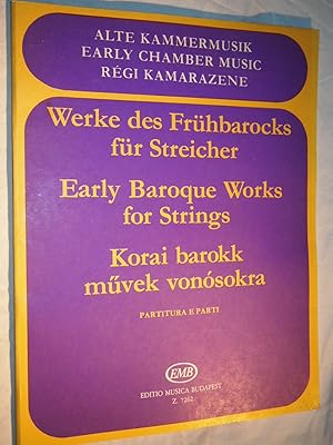 Bild des Verkufers fr Werke des Frhbarocks fr Streicher. Trios und Quartetten mit Continuo. zum Verkauf von Versandantiquariat Ingo Lutter