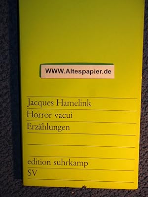 Horror vacui, Erzählungen, Aus dem Niederländischen von Jürgen Hillner.