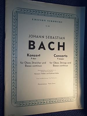 Imagen del vendedor de Konzert F - dur fr Oboe Streicher und Basso continuo Klavierauszug. a la venta por Versandantiquariat Ingo Lutter