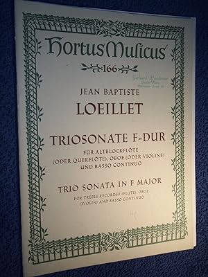Bild des Verkufers fr Triosonate in F-dur fr Altblockflte (Querflte), Oboe (Violine) und Basso continuo (Hortus Musicus 166). zum Verkauf von Versandantiquariat Ingo Lutter