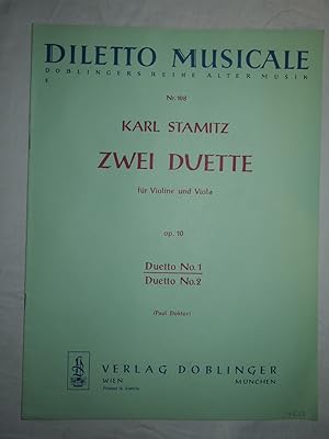 Bild des Verkufers fr Karl Stamitz Nr. 108 Zwei Duette fr Violine und Viola op.10 (Paul Doktor) Duetto No.2. zum Verkauf von Versandantiquariat Ingo Lutter