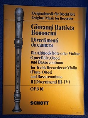 Imagen del vendedor de Giovanni Battista Bononcini OFB 10 Originalmusik fr Blockflte Heft 2 Schott. a la venta por Versandantiquariat Ingo Lutter