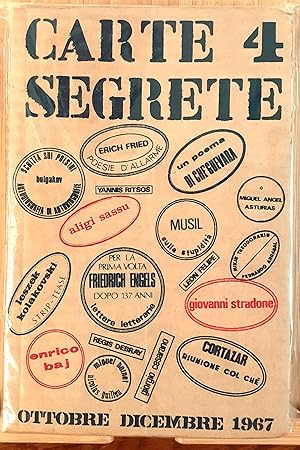 Seller image for CARTE SEGRETE rivista trimestrale di lettere e arti (anno I - OTTOBRE-DICEMBRE 1967 - n. 4) for sale by Studio bibliografico De Carlo