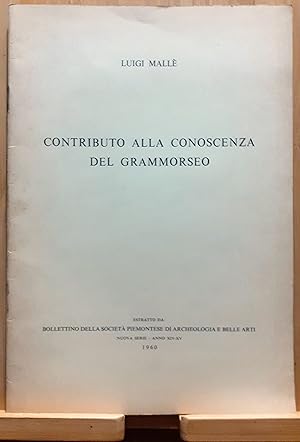 Seller image for Contributo alla conoscenza del Grammorseo for sale by Studio bibliografico De Carlo