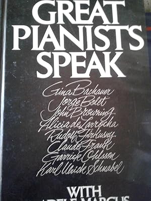 Image du vendeur pour Great Pianists Speak With Adele Marcus mis en vente par hcmBOOKS