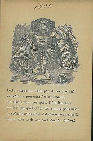 Al duttòur Truvlein. Luneri per l'Ann 1906 prezedù da un dialog. Bulogna dalla stamparì Ed Cuppein