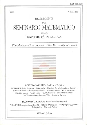 Rendiconti del seminario matematico della Università di Padova. The Mathematical Journal of the U...