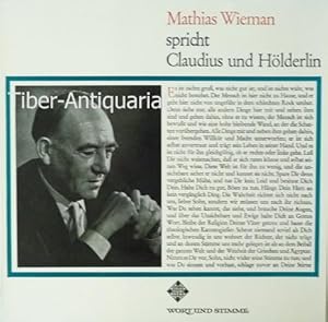 Mathias Wiemann spricht Claudius und Hölderlin. VINYL. Telefunken Wort und Stimme TSC 13419 / 6.4...