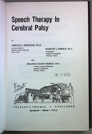 Image du vendeur pour Speech Therapy in Cerebral Palsy. mis en vente par books4less (Versandantiquariat Petra Gros GmbH & Co. KG)