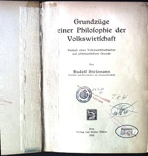 Bild des Verkufers fr Grundzge einer Philosophie der Volkswirtschaft zum Verkauf von books4less (Versandantiquariat Petra Gros GmbH & Co. KG)