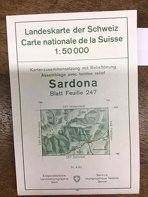 Sardona Blatt Foglio 247 - Landeskarte der Schweiz Carte nationale de la Suisse 1.50 000 Kartenzu...