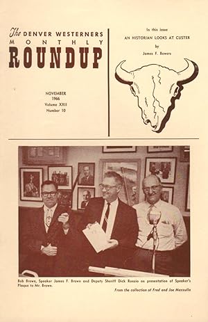 Seller image for The Denver Westerners' Monthly Roundup: November 1966, Vol 22, No. 10 for sale by Clausen Books, RMABA