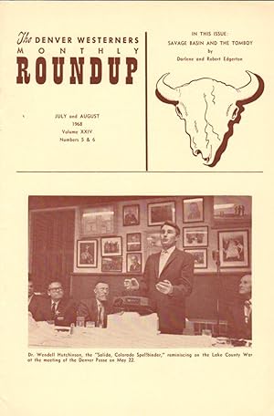 Seller image for The Denver Westerners' Monthly Roundup: July and August 1968, Vol 24, No. 5 & 6 for sale by Clausen Books, RMABA