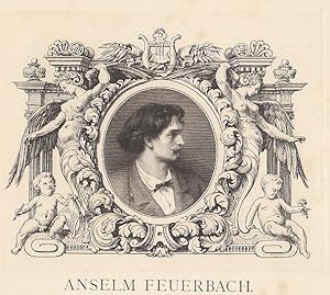 Seller image for Portrt. Brustbild im Profil nach rechts im Oval. Radierung (anonym), rckseitig mit Text, ca. 16 x 20 cm, ca. 1890. for sale by Antiquariat Michael Eschmann