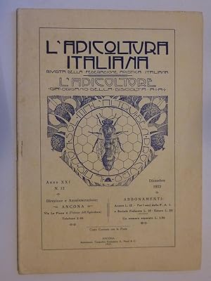 L'APICOLTURA ITALIANA Rivista della Federazione Apistica Italiana Anno XXI n.° 12 Dicembre 1925