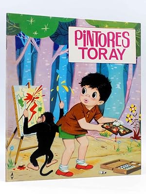 PINTORES TORAY SERIE G 21. NIÑO EN EL BOSQUE CON MONO PINTOR (Antonio Ayné) Toray, 1973