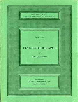 Catalogue of Fine Lithographs by Odilon Redon. March 26, 1968. Sale #  REDON . Lots 1 to 51.