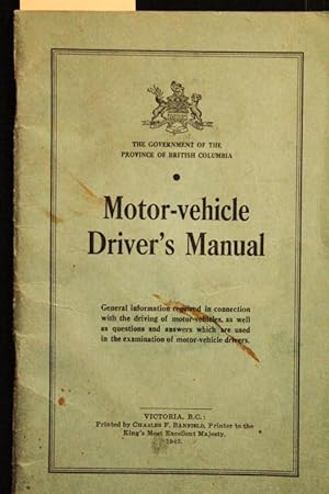 Imagen del vendedor de British Columbia Motor-Vehicle Driver's Manual a la venta por Mad Hatter Bookstore