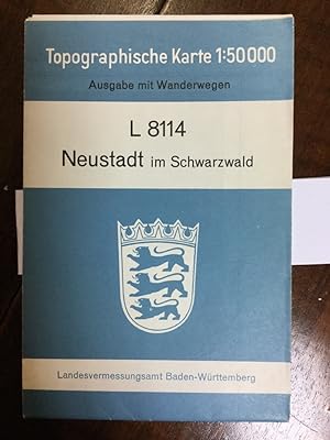 Neustadt im Schwarzwald L 8114- Topographische Karte 1:50 000 Ausgabe mit Wanderwegen