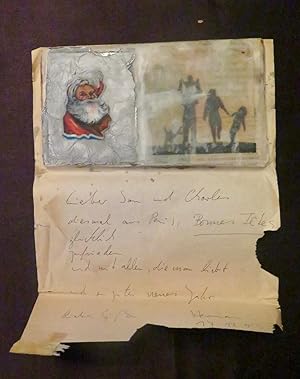 Eigenhändiger gefalteter Neujahrsbrief des Schweizer Künstlers Hermann Weber (*1959) 21 x 28,5cm....