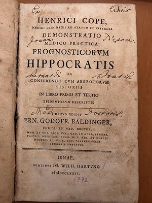 Demonstratio medico-practica prognosticorum Hippocratis ea conferendo cum aegrotorum historiis in...
