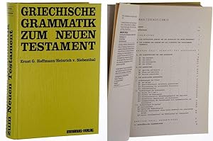 Bild des Verkufers fr Griechische Grammatik zum Neuen Testament. 2. erg. Aufl. zum Verkauf von Antiquariat Lehmann-Dronke