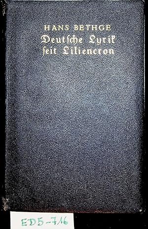Immagine del venditore per Deutsche Lyrik seit Liliencron. venduto da ANTIQUARIAT.WIEN Fine Books & Prints