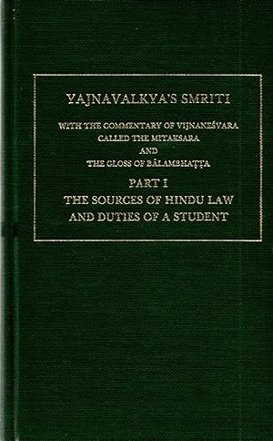 Seller image for Yajnavalkya's Smriti: With the Commentary of Vijnanesvara, Called the Mitaksara & the Gloss of Balambhatta (Sacred Books of the Hindus Number 2) (English and Sanskrit Edition) for sale by Book Booth
