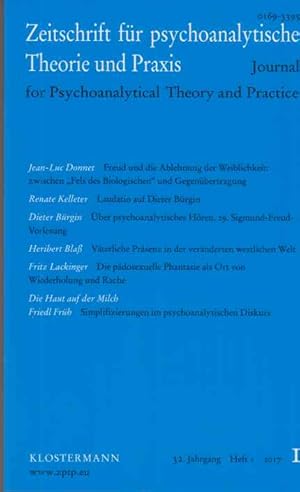 Heft 1; 2017; Zeitschrift für psychoanalytische Praxis. 32. Jg.