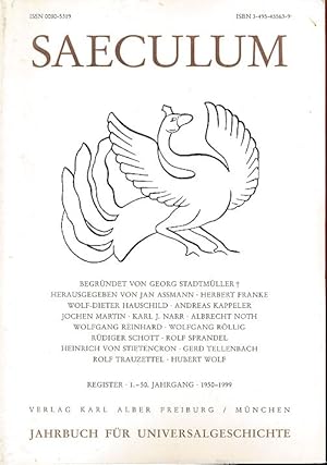 Imagen del vendedor de Saeculum: Register 1.-50. Jahrgang 1950-1999. Jahrbuch fr Universalgeschichte. a la venta por Fundus-Online GbR Borkert Schwarz Zerfa