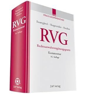 Seller image for RVG Kommentar zum Rechtsanwaltsvergtungsgesetz : Inkl. jBook. Freischaltcode im Buch for sale by AHA-BUCH