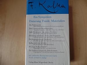 Bild des Verkufers fr Kafka-Symposion. [Von] Jrgen Born [u.a.] zum Verkauf von Antiquariat Rohde