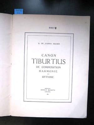 Seller image for Canon Tiburtius de Composition Harmonie et Rythme. Planches Supplmentaires. for sale by Augusta-Antiquariat GbR