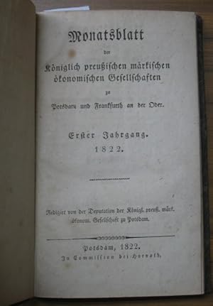 Monatsblatt der Königlich Preußischen märkischen ökonomischen Gesellschaften zu Potsdam und Frank...