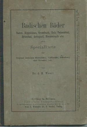 Bild des Verkufers fr Die Badischen Bder. Baden, Rippoldsau, Griesbach, Hub, Petersthal, Erlenbad, Antogast, Freiersbach etc. oder Specialkarte der Gegend zwischen Strassburg, Carlsruhe, Offenburg und Freudenstadt. Mastab 1 : 135 000. zum Verkauf von Antiquariat Carl Wegner