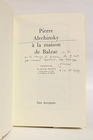 Image du vendeur pour Pierre Alechinky  la maison de Balzac mis en vente par Librairie Le Feu Follet