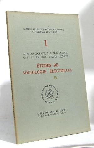 Seller image for tudes de sociologie lectorale for sale by crealivres